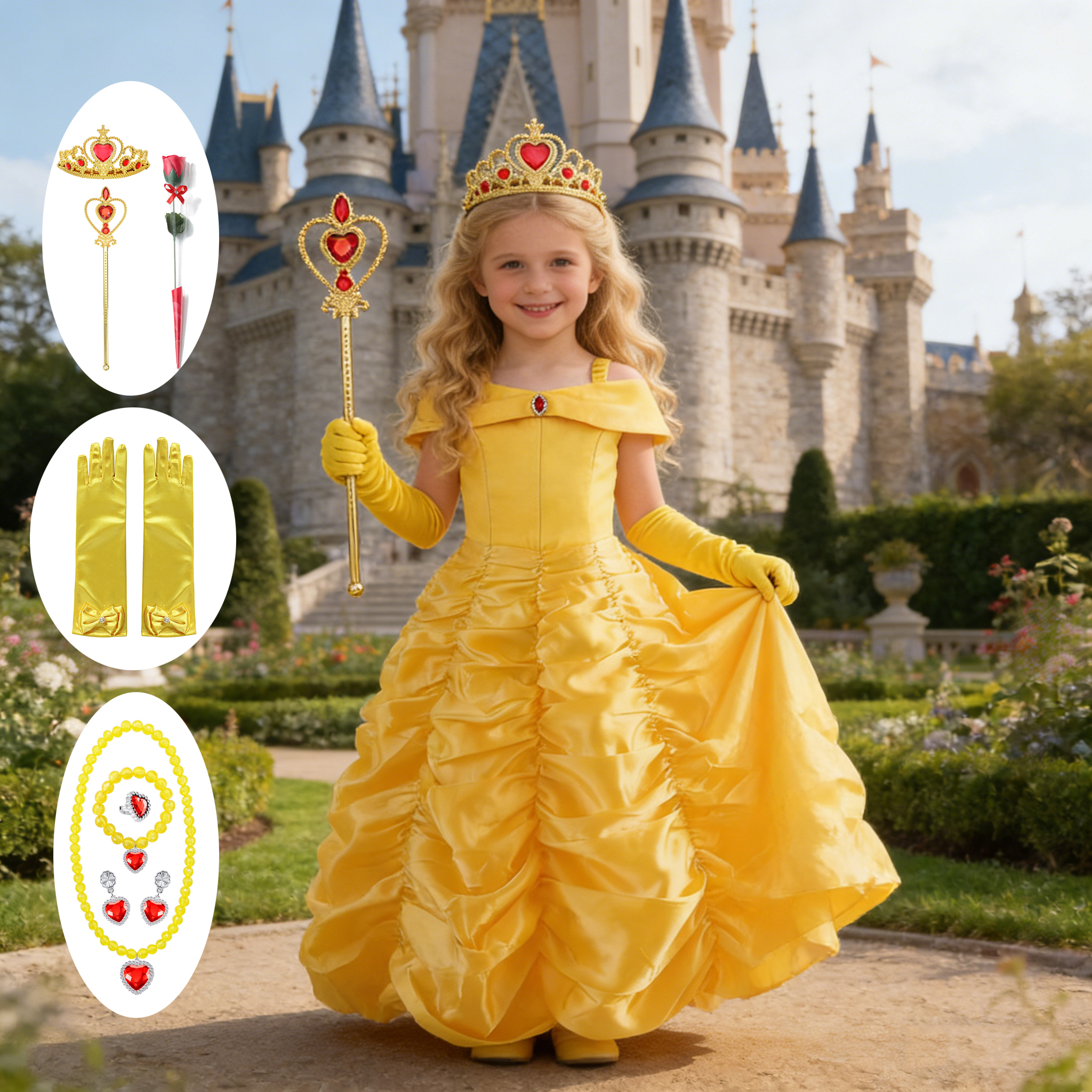 Baby Q Clothing - Belle Costume for Girls Cosplay Yellow
