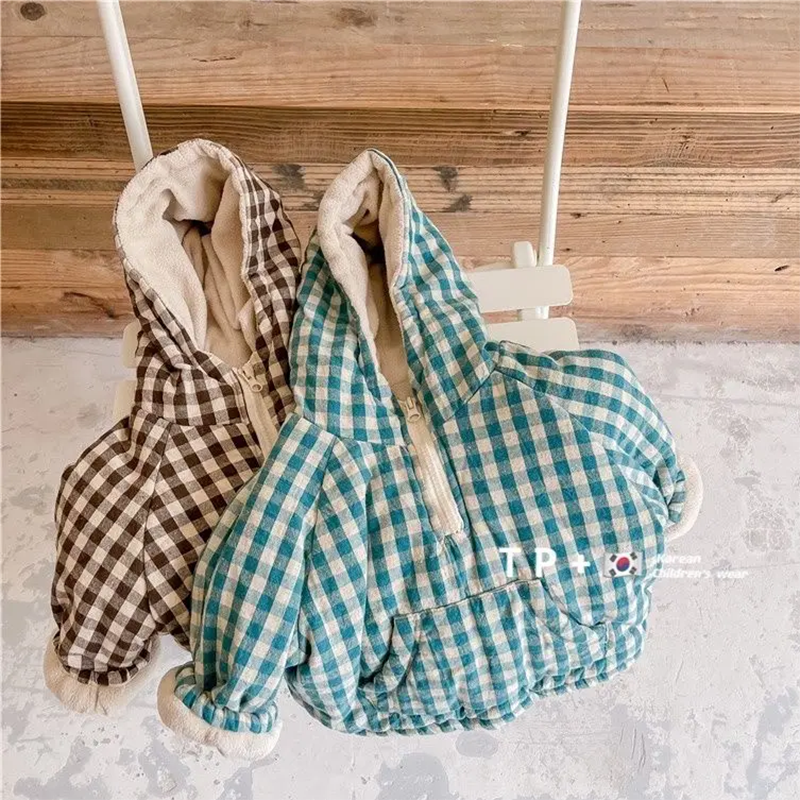 Baby Clothing Zipper - Fashion Plaid Kids Jacket 2026 Korean