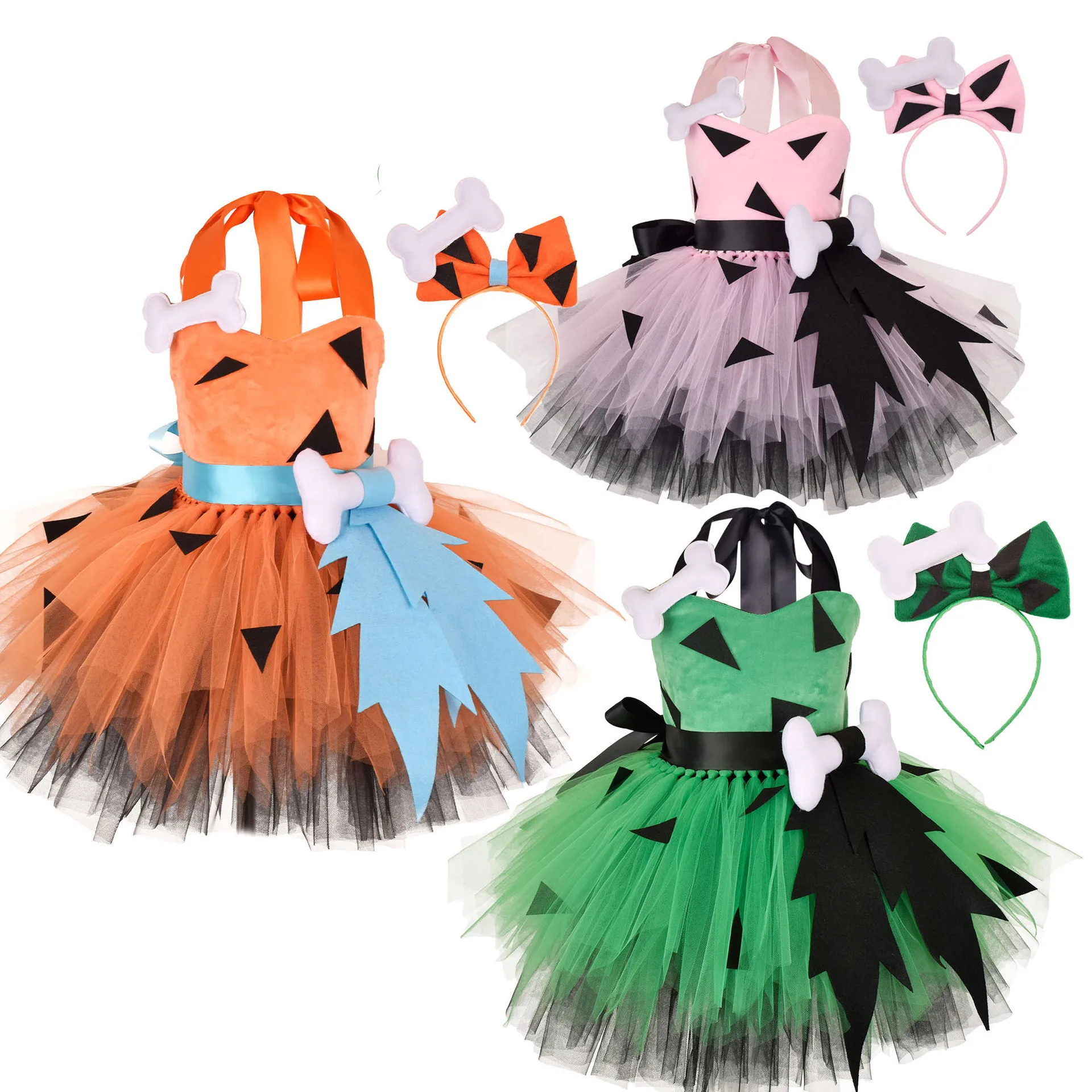 Baby Tutu Skirt - Flintstones Bone Costume Kids Girl Halloween