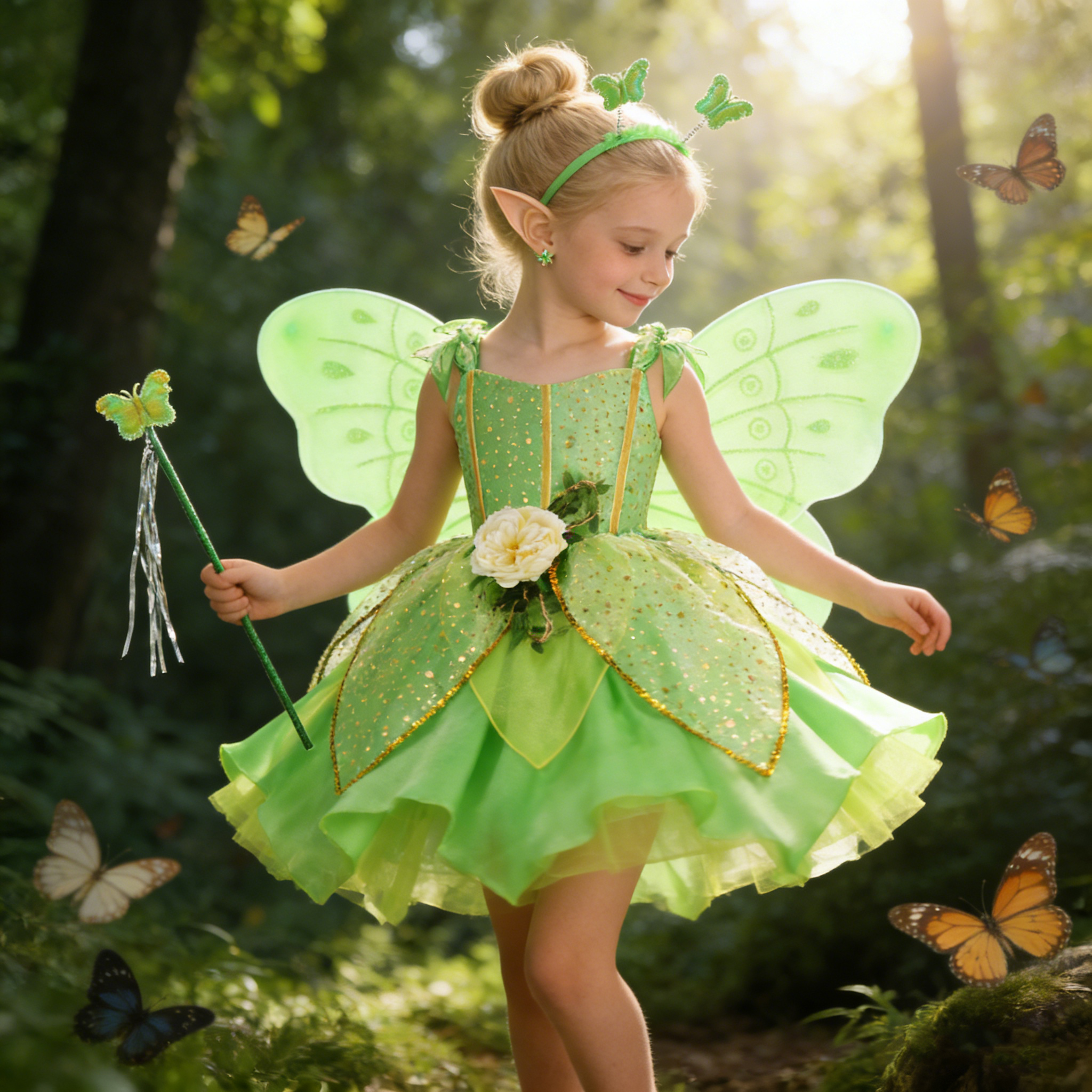 Baby Q Clothing - Summer Girls Tinkerbell Fairy Dresses Up