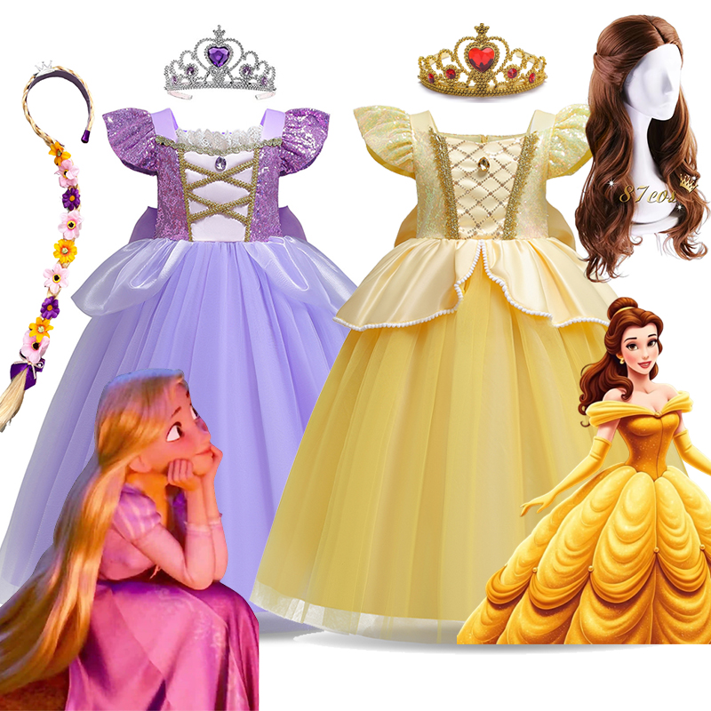 Baby Q Clothing - Disney Rapunzel Belle Dress Kids Girl