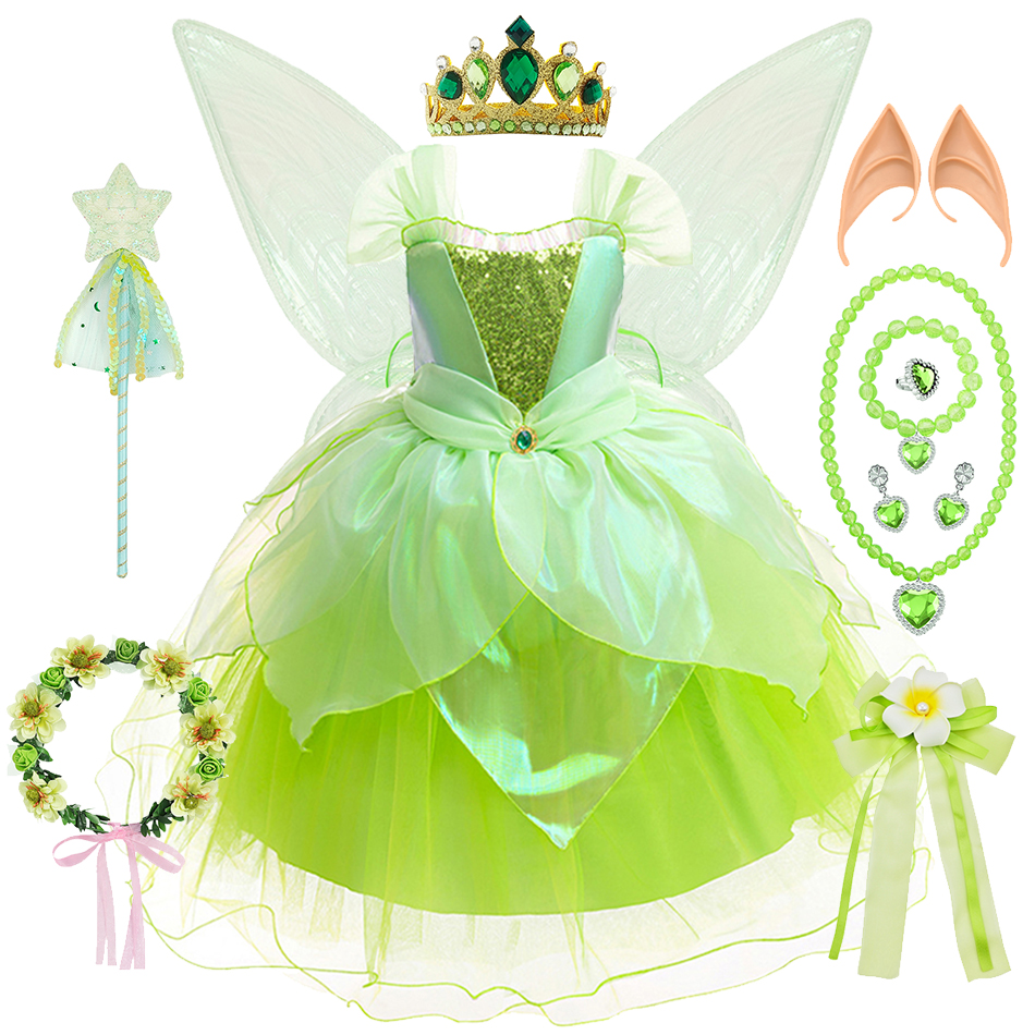 Baby Q Clothing - Tinker Bell Girls Fairy Princess Dress