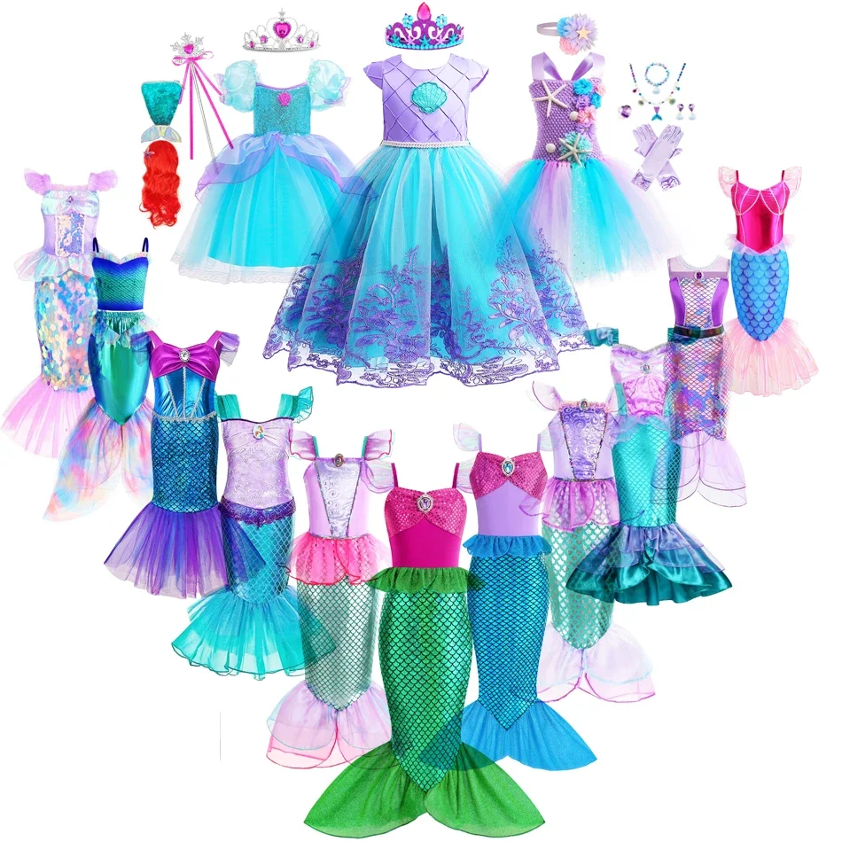 Mermaid Dress Girls Kids Cospl - Baby Q Clothing のレビューと価格
