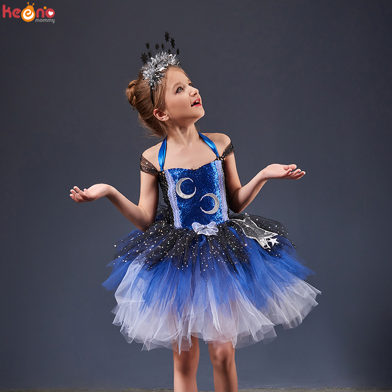 Galaxy Moon & Stars Halloween  - Baby Tutu Skirt のレビューと価格