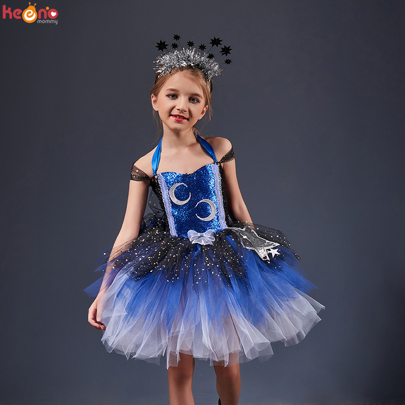 Galaxy Moon & Stars Halloween  - Baby Tutu Skirt のレビューと価格