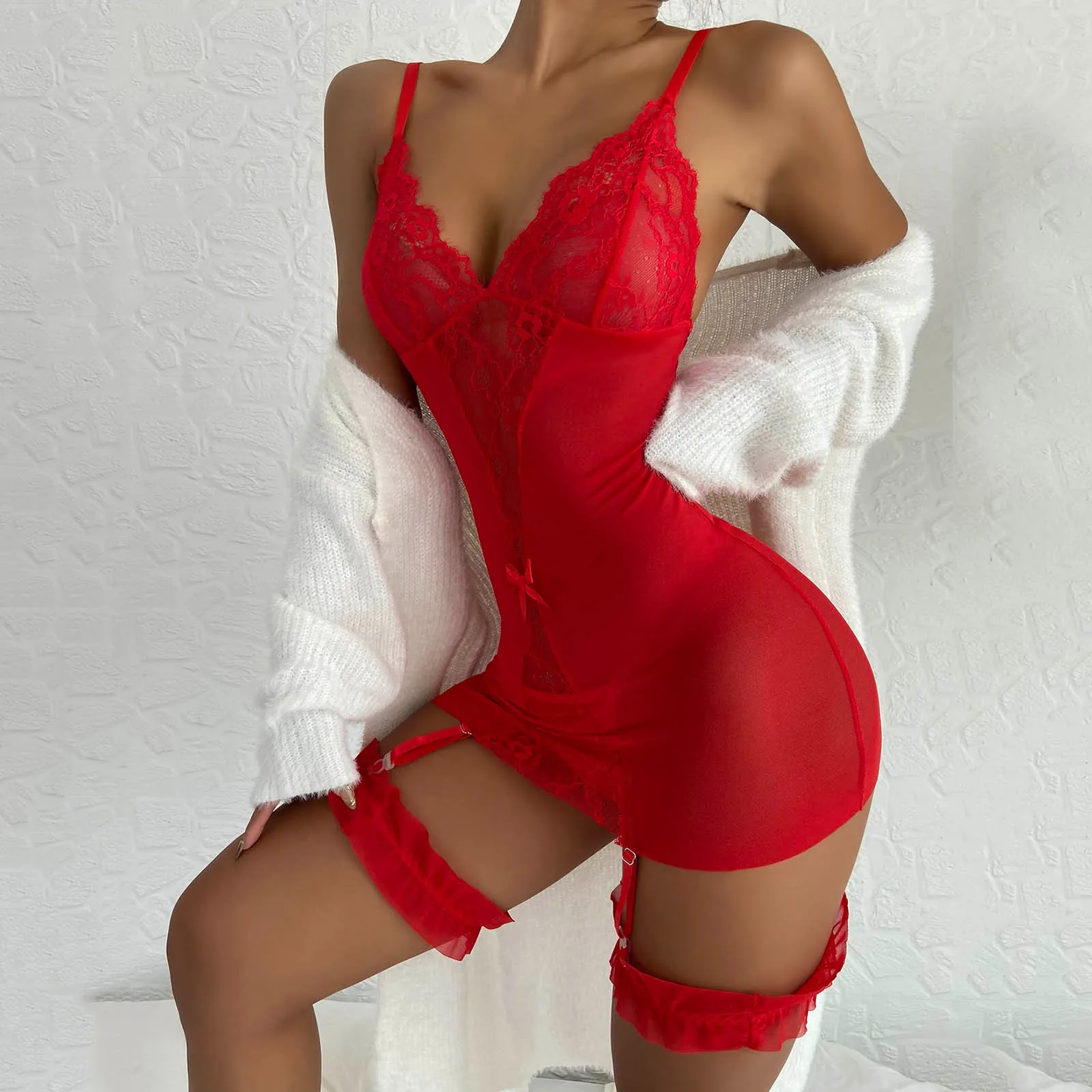 Sexy Women Lace Nightie Gown L - Baby Gown Nightwear のレビューと価格