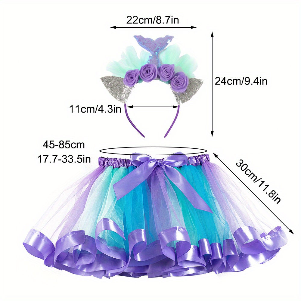 Girls' Mermaid Hairdband Mesh  - Baby Tutu Skirt のレビューと価格