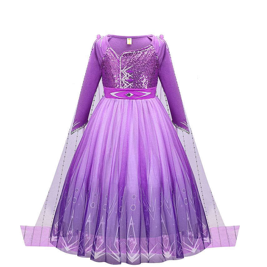 Purple Elsa Dress Girls Hallow - Baby Q Clothing のレビューと価格