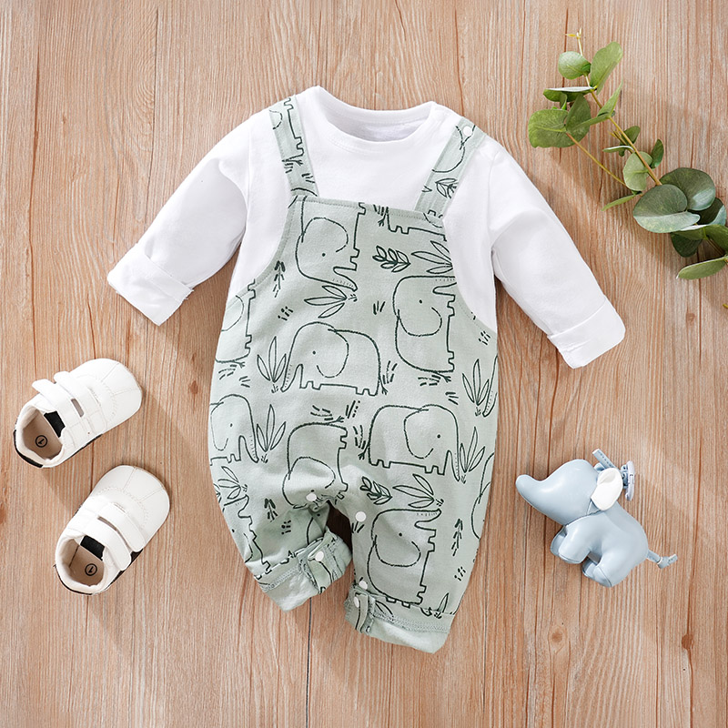 Newborn Spring And Autumn Clot - Baby Clothing Elephant のレビューと価格