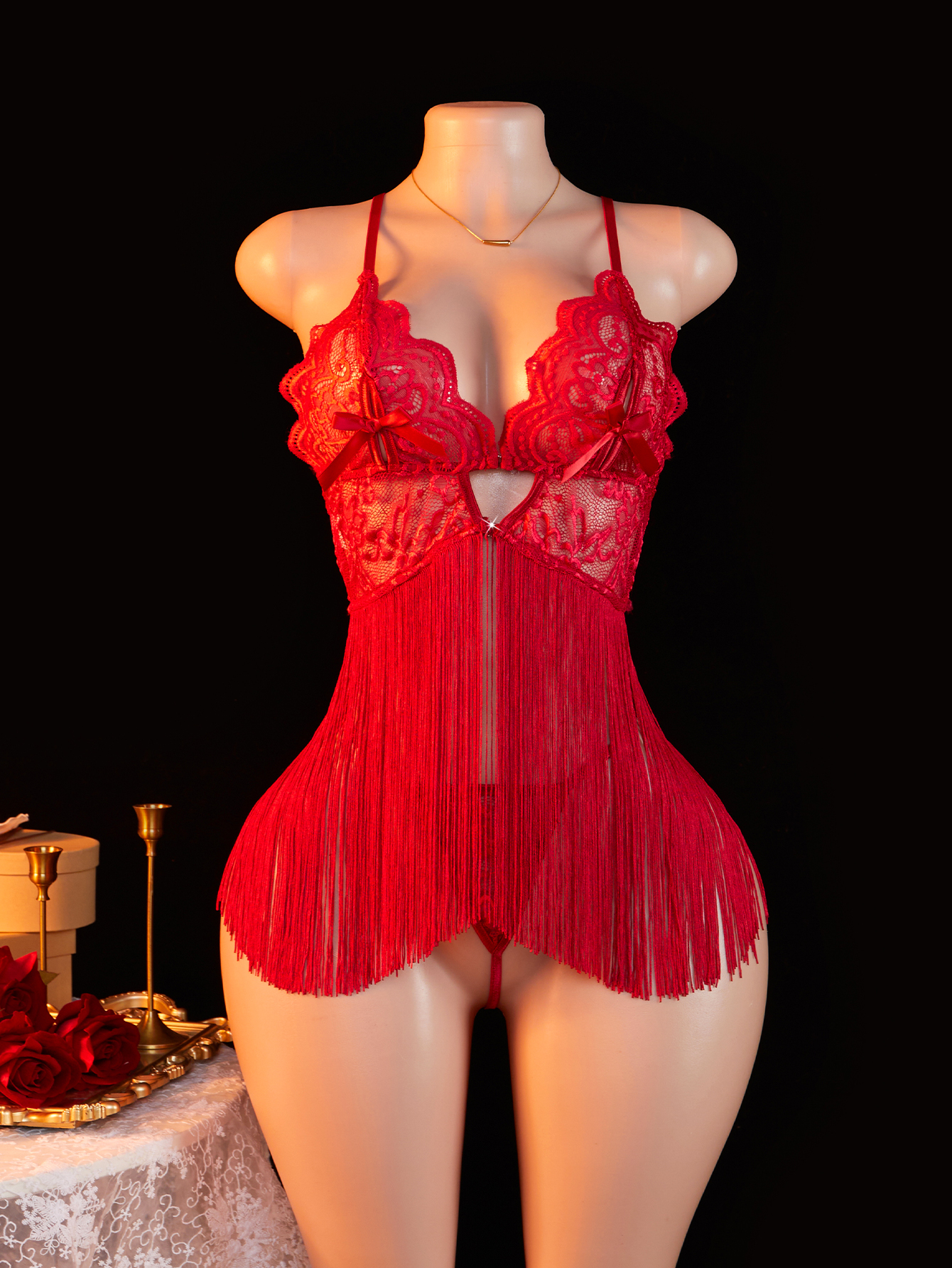 Sexy Tassel Nightie Woman Back - Baby Gown Nightwear のレビューと価格