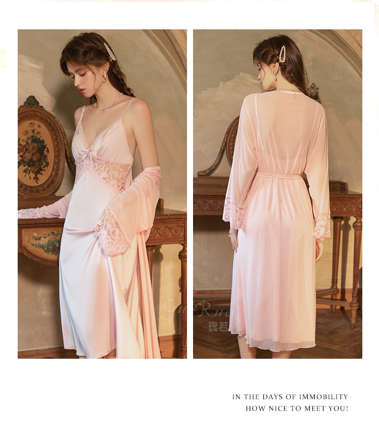 Sexy Lingerie Satin Lace Deep  - Baby Gown Nightwear のレビューと価格