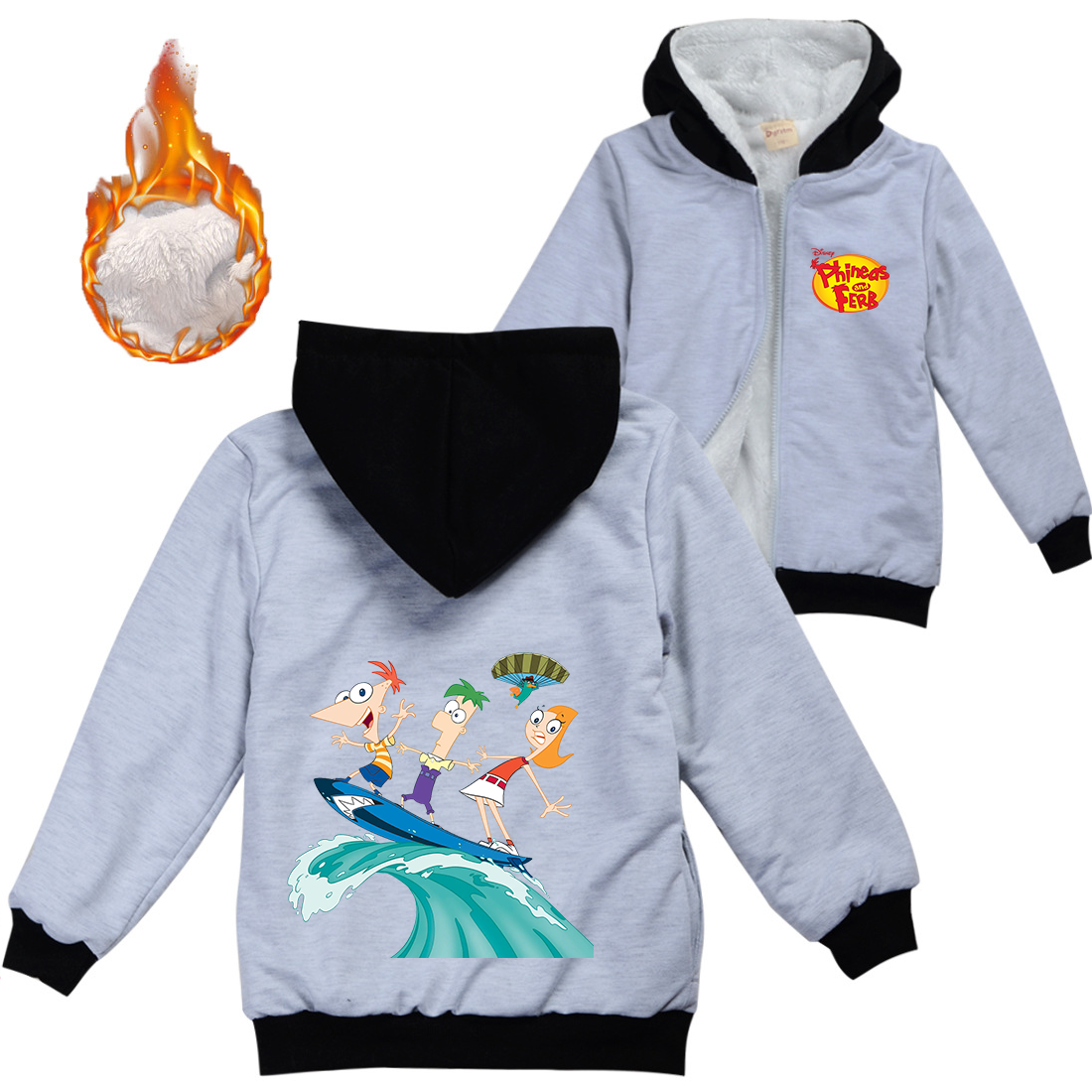 Cartoon Phineas And Ferb Warm  - Baby Clothing Zipper のレビューと価格