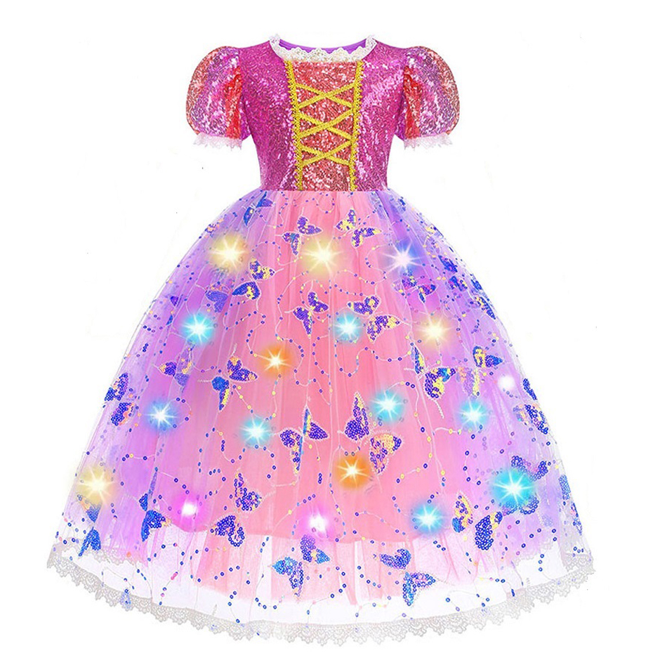 Girl Rapunzel Dress LED Light  - Baby Q Clothing のレビューと価格